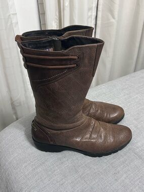 Merrell Vera Mid Barnwood Brown Leather Boots Womens 8.5